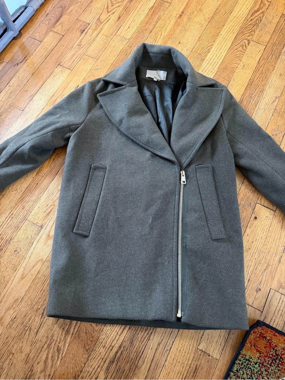 Vanessa Bruno Wool-Blend Olive Gray Coat